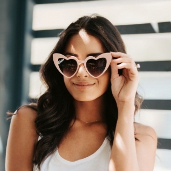 Handmade Pink Heart Shaped Babe Sunglasses - Picture 1 of 7